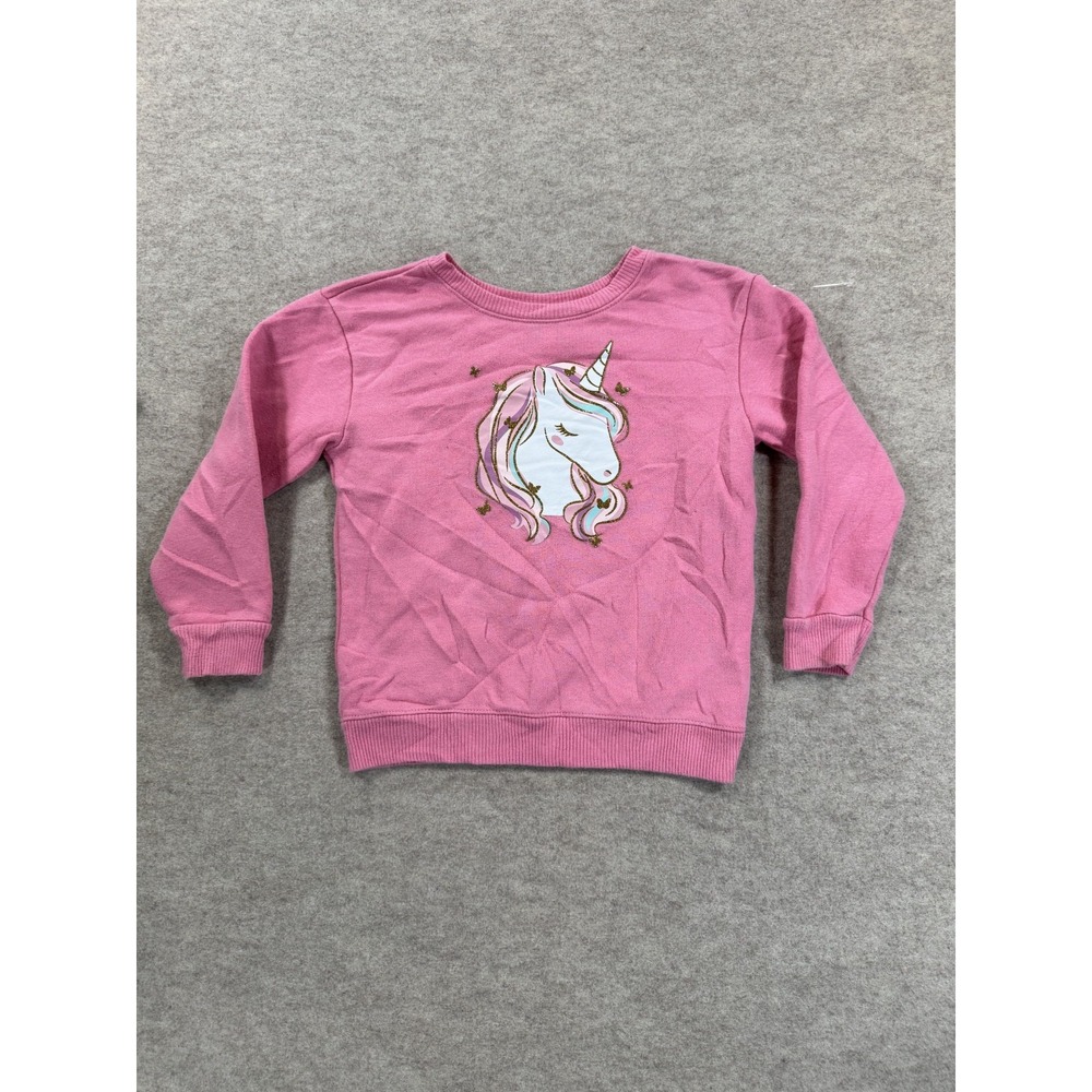 Garanimals Girls Pink Unicorn Graphic Fleece Sweatshirt 4T GTGF2545040